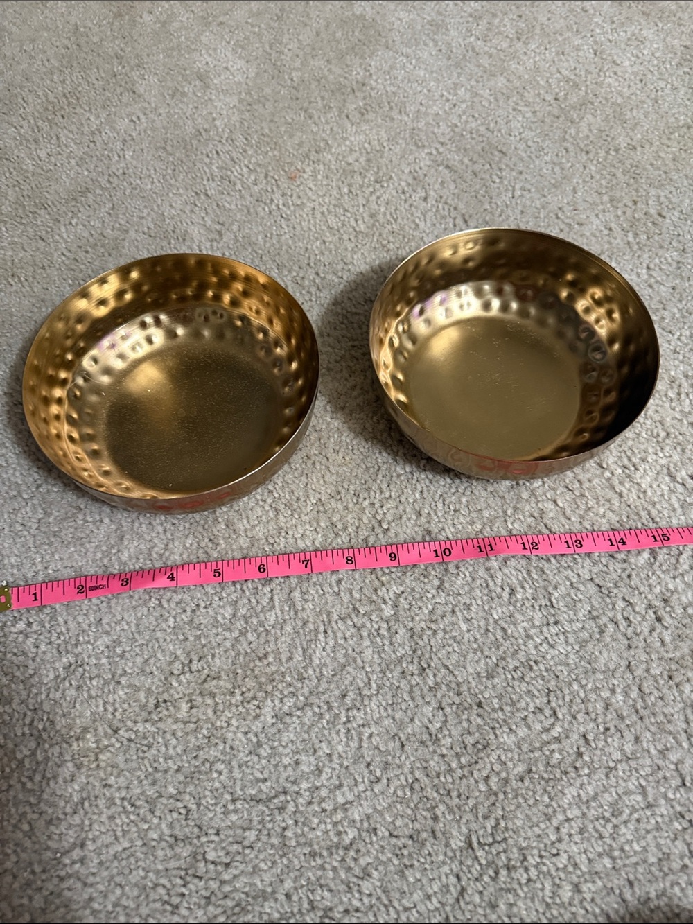Hammered metal Serving Bowls - Gold Finish (Set of 2)